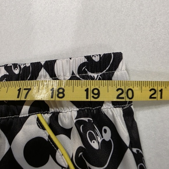 Disney Parks Mickey Mouse Black White XL Satin Style Pajama Lounge Pants Womens - Picture 3 of 10